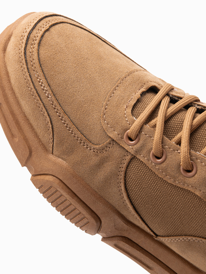 Men's ankle sneaker boots with sculpted sole - sand V3 OM-FOBO-0122 