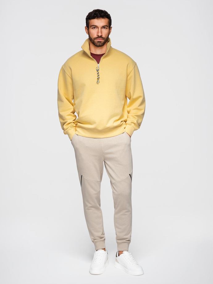 Pánské tepláky jogger - béžové V3 OM-PASK-0280
