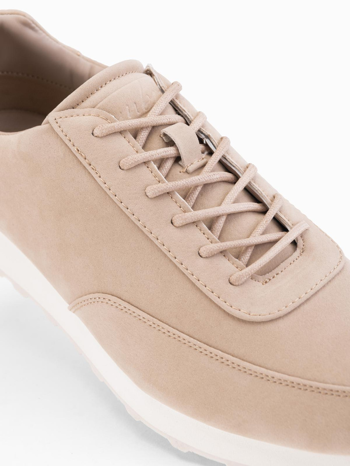 Pantofi bărbați monocromi stil streetwear - nisip V1 OM-FOTL-0183