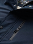 Jachetă lungă sherpa parka pentru bărbați – albastru marin V2 OM-JALJ-0181