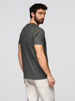 Men's casual t-shirt with pocket patch - graphite V11 OM-TSCT-0109