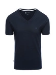 Pánske tričko V-NECK s elastanom - tmavomodré V2 OM-TSCT-0106