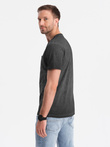 Tricou bărbătesc cu guler în V cu buzunar - negru V6 OM-TSCT-22SS-002