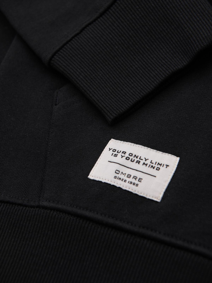 Pánska mikina BASIC na zips s kapucňou - čierna V5 OM-SSBZ-0178
