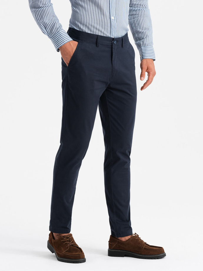 Men's uniform REGULAR FIT chino pants - navy blue V4 OM-PACP-0183