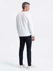 BASIC men's longsleeve with round neckline - white V4 OM-LSBL-0106