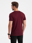 Men's cotton t-shirt with pocket print - maroon V2 OM-TSPT-0154