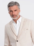 Blazer bărbătesc cu croială REGULAR cu in - crem V1 OM-BLZB-0128