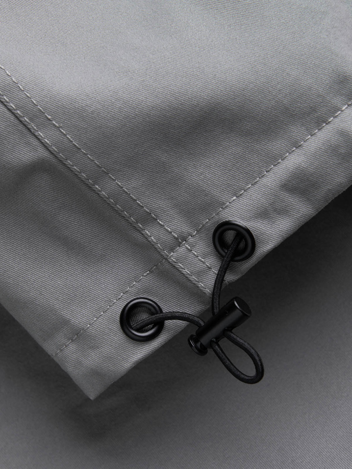 Pánské kalhoty s cargo kapsami a lemem nohavic - šedé V4 OM-PACG-0189