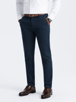 Men's classic chino pants with fine texture - navy blue V3 OM-PACP-0188