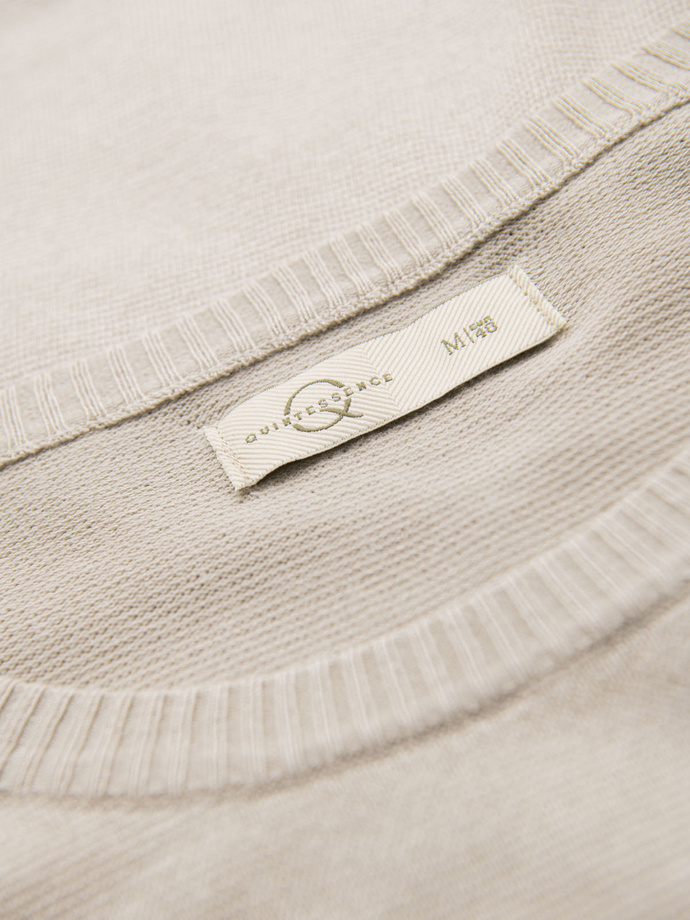 Cămașă bărbătească clasică tricotată cu manșete cu nervuri - gri deschis V3 OM-TSCT-0252