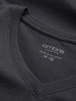 Tricou clasic din bumbac pentru bărbați BASIC cu guler în V - grafit V3 OM-TSBS-0145