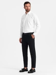 Men's SLIM FIT chino pants with fine texture - black V5 OM-PACP-0190
