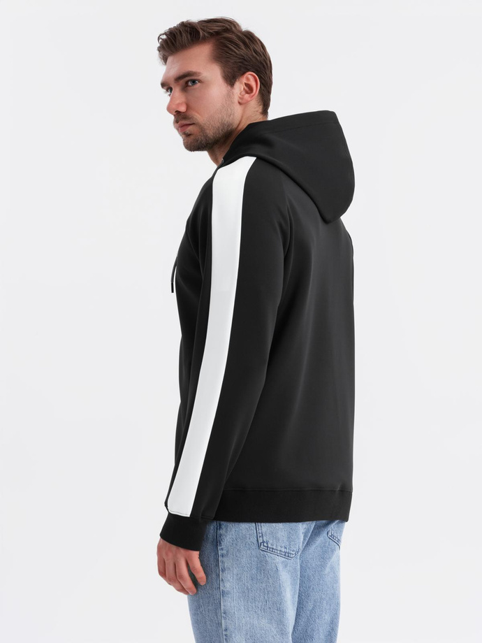 Hanorac cu glugă și fermoar pentru bărbați - negru V1 OM-SSZP-0210