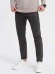 Vyriškos margintos džinsinės kelnės SLIM FIT - juodos V3 OM-PADP-0146
