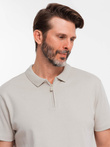 Tricou polo pentru bărbați cu guler cu fermoar - Ash V2 OM-POSS-0132