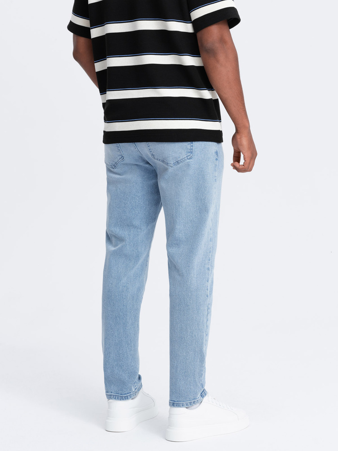 Pantaloni din denim CARROT FIT pentru bărbați cu frecare subtilă - albastru deschis V2 OM-PADP-0162