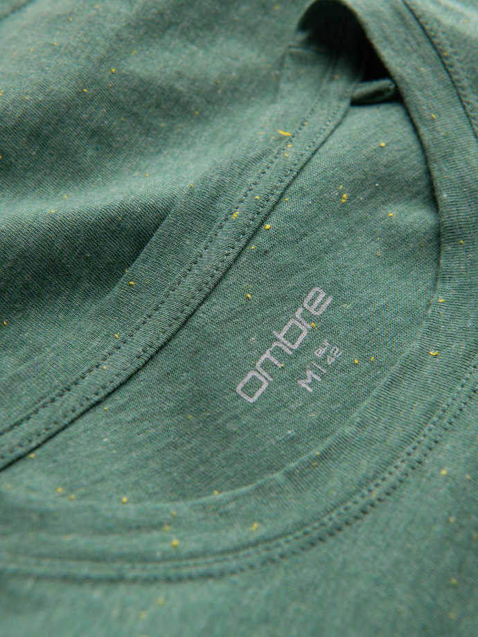 Pánske tričko s ozdobným efektom konfiet - zelené V4 OM-TSCT-0178