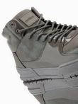 Adidași bărbătești high-top cu elemente strălucitoare - maro V4 OM-FOSH-0178