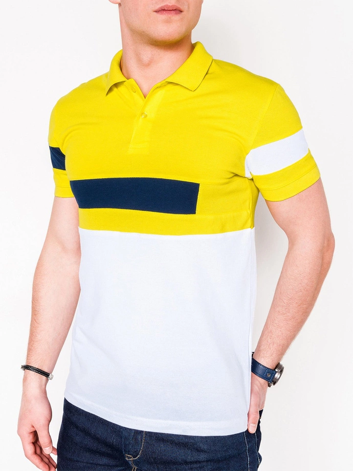 Men's plain polo shirt S846 - yellow