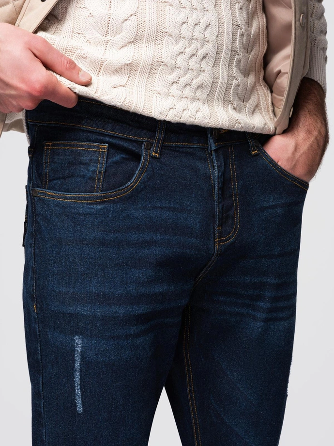 Pánske džínsové nohavice REGULAR FIT - tmavomodré V4 OM-PADP-0241