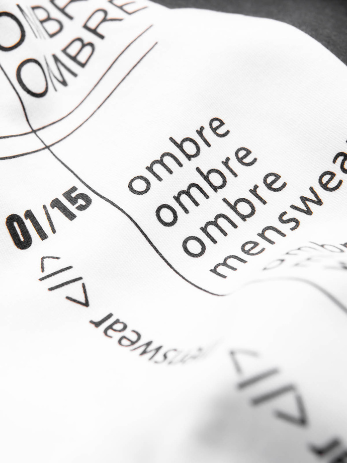 Pánská mikina s potiskem - bílá V1 OM-SSPS-0152