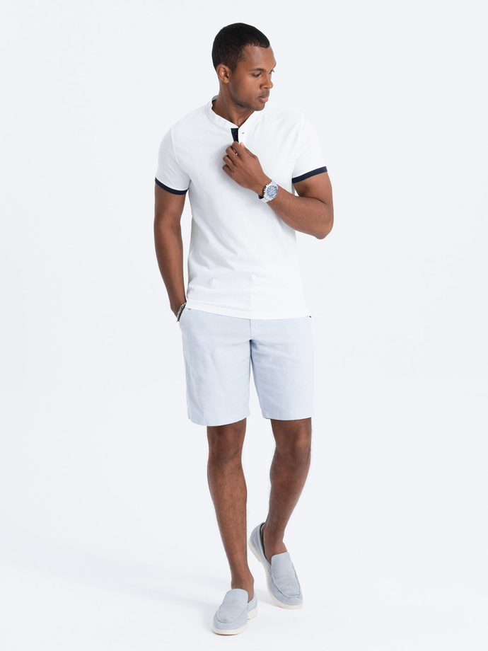 Bluza polo simpla barbati - alb S1381