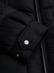 Men's quilted classic jacket with stand-up collar - black V1 OM-JALP-0261