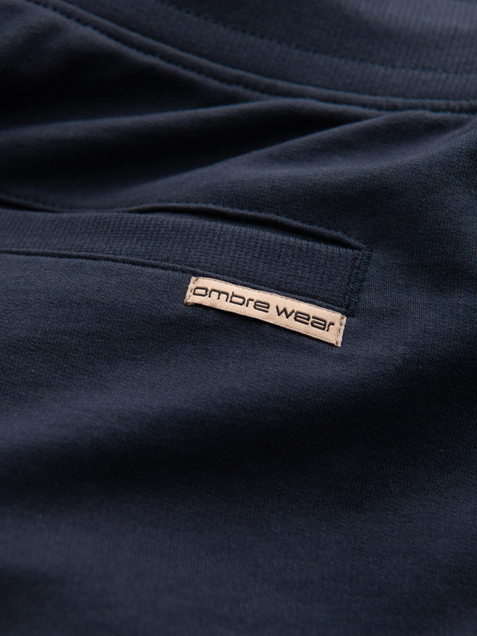 Men's rounded leg sweat shorts - navy blue V7 OM-SRSK-0105