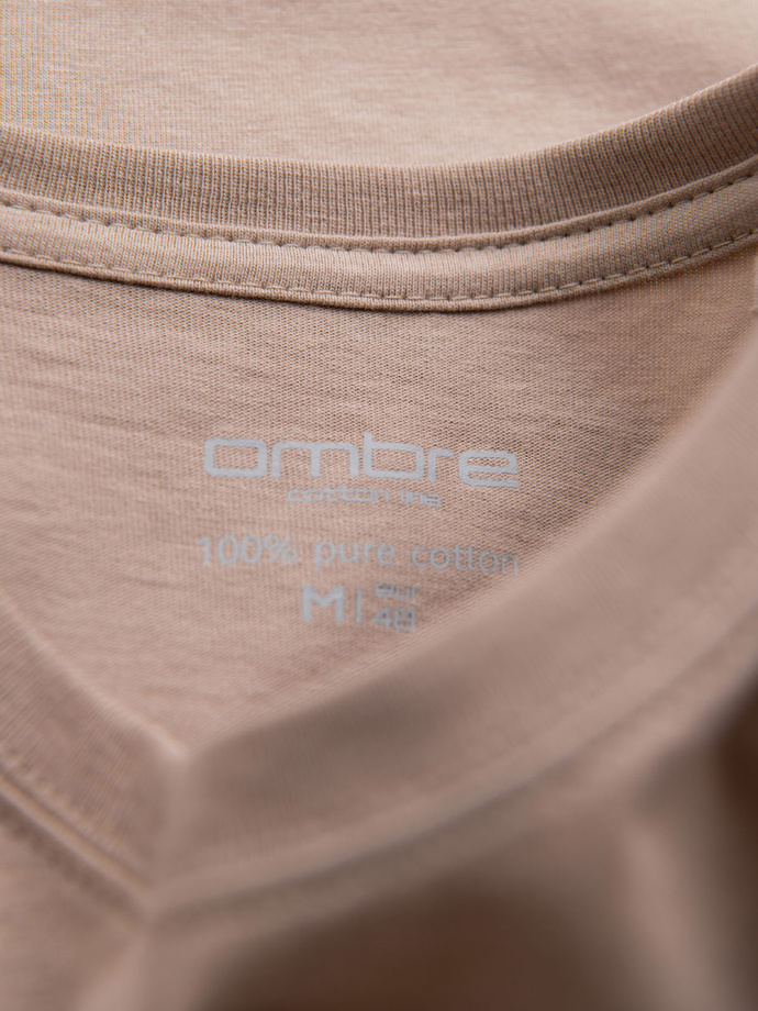 Tricou clasic BASIC din bumbac pentru bărbați - violet V13 OM-TSBS-0146