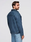 Men's denim katana jacket with washem - blue V4 OM-JADJ-0219