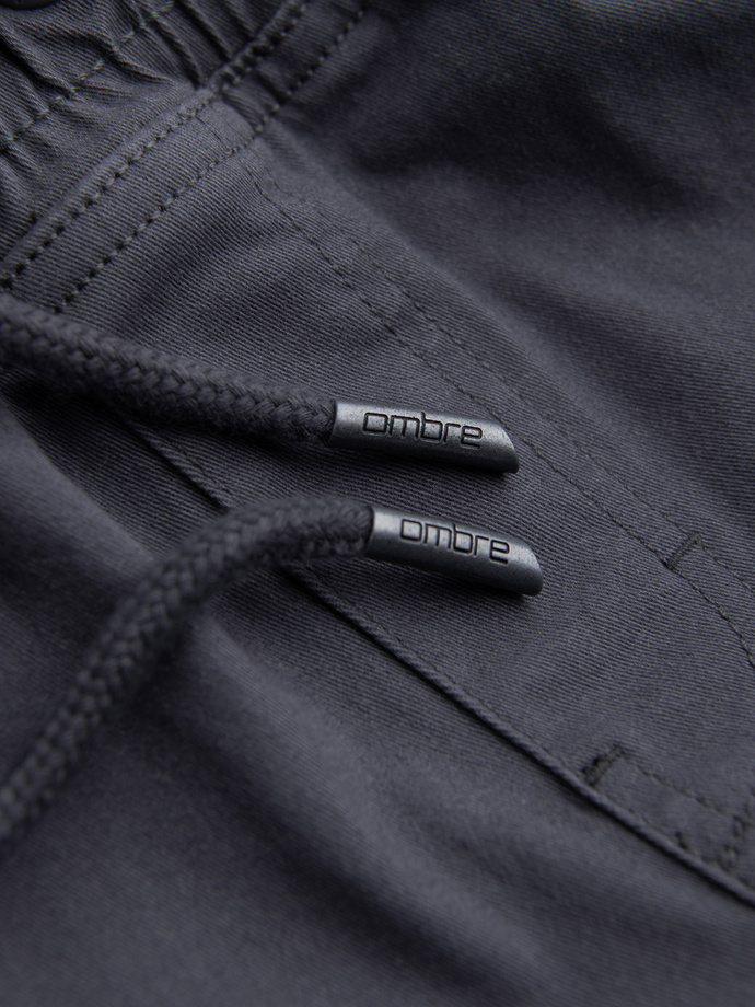 Pantaloni JOGGERY pentru bărbați JOGGERY cu buzunare cargo cu fermoar - grafit V3 OM-PAJO-0123
