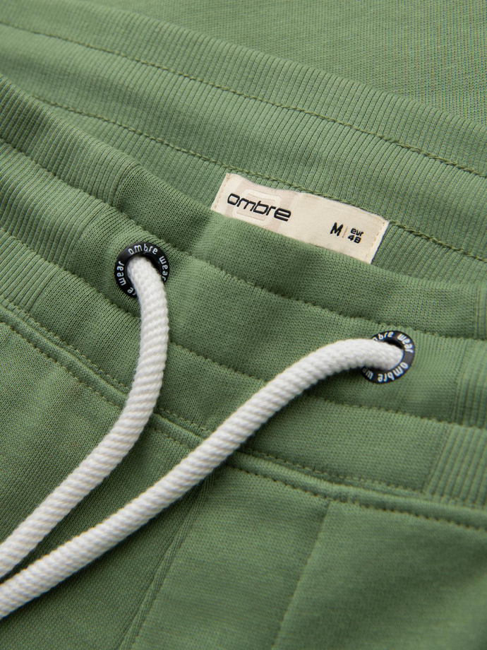 Pantaloni de trening pentru bărbați cu picior fără căptușeală - verde V3 OM-PABS-0206