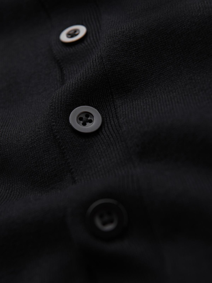 Monochrome knitted men's viscose cardigan - black V2 OM-SWCD-0126