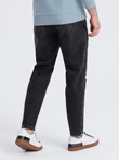 Pantaloni de bărbați din denim cu găuri - negru V2 P1028