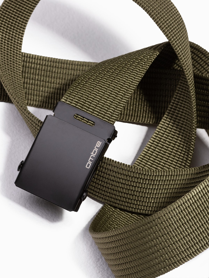 Men's belt with adjustable buckle - green A030