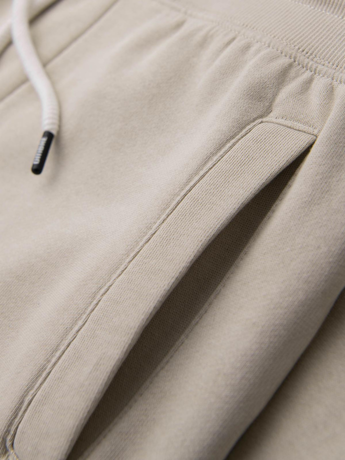 Pantaloni de trening jogger pentru bărbați - bej deschis V1 OM-PABS-0173