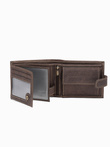 Men's leather wallet - dark brown A087