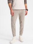 Pantaloni de trening jogger pentru bărbați cu talie elastică și cusături - cenușiu V1 OM-PASK-0142