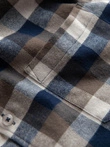 Classic men's flannel check cotton shirt - brown and navy blue V1 OM-SHCS-0157