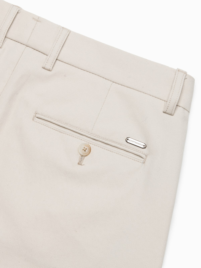 Men's SLIM FIT chino pants - cream V1 OM-PACP-0186