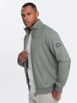 Men's jacket with high collar and fleece interior - khaki V3 OM-JANP-0154