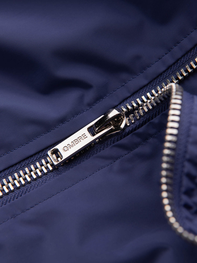 Vyriška pavasarinė bomber tipo striukė - tamsiai mėlyna C439