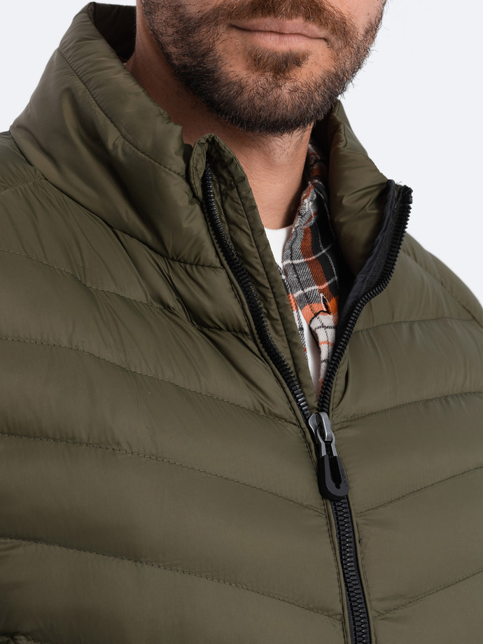 Men's quilted jacket - olive V5 C528