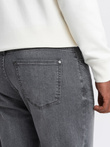 Pantaloni din denim TAPER FIT pentru bărbați cu cusături și picioare întoarse - gri V2 OM-PADP-0161