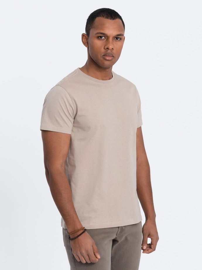 Men's classic cotton BASIC T-shirt - warm grey V7 OM-TSBS-0146