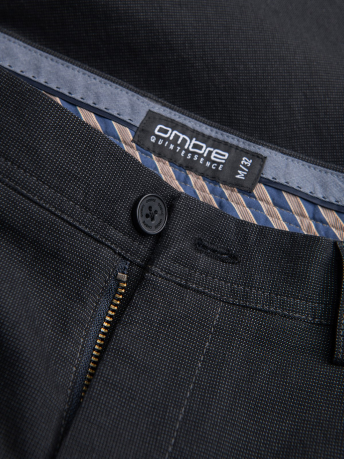 Pantaloni chino clasic cu textură delicată pentru bărbați - grafit V4 OM-PACP-0188