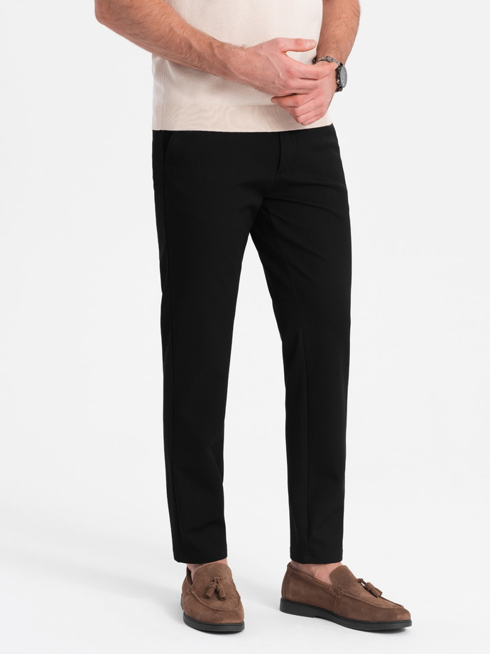 Pánske elegantné chino nohavice SLIM FIT - čierne V4 OM-PACP-0191