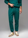Klasické unisex tepláky s rebrovanými manžetami - tmavozelené V17 OU-PSBC-0100