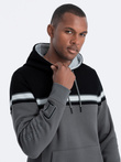 Men's tri-color hoodie - gray V2 OM-SSNZ-22FW-014
